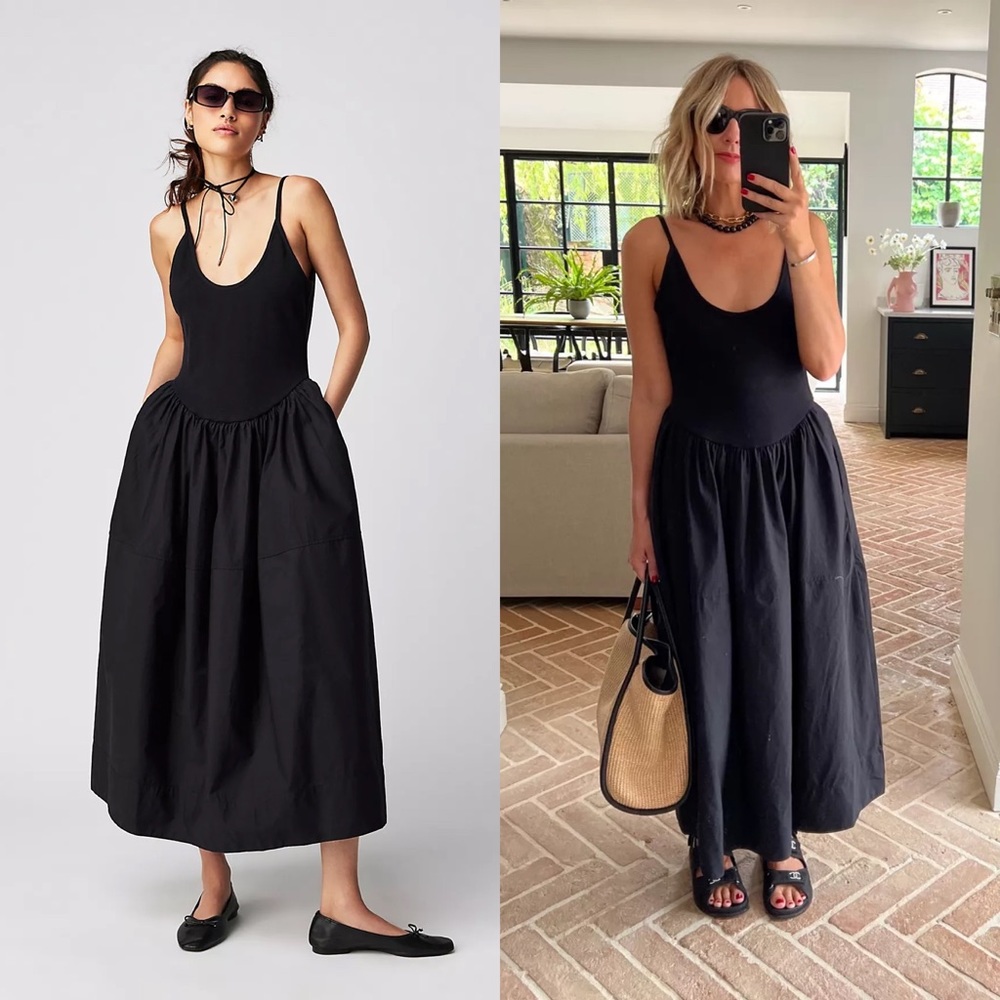 Free People Black Dylan Midi Dress